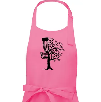Kuchyňská zástěra Disc golf pozor strom - Pánská zástěra na vaření - Univerzální velikost ( Růžová )