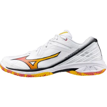Pánská sálová obuv Pánská sálová obuv Mizuno Wave Claw 3 White/Citrus/Calypso Coral EUR 44,5