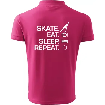 Pánská košile Eat sleep skate - lední bruslení - Polokošile pánská Pique Polo 203 - 4XL ( Purpurová )