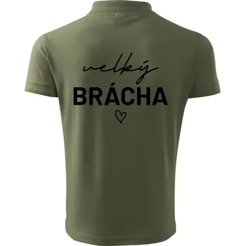 Pánská košile Velký brácha - nápis na prsou - Polokošile pánská Pique Polo 203 - L ( Khaki )