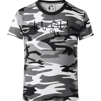 Chlapecké tričko Ekg rybaření - Dětské maskáčové triko - 122 cm/6 let ( Šedý maskáč )