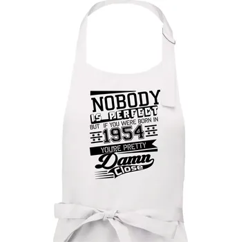 Kuchyňská zástěra Nobody is perfect - 1954 - Pánská zástěra na vaření - Univerzální velikost ( Bílá )