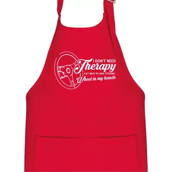 Kuchyňská zástěra I don't need therapy wheel in my hands (vedle sebe) - Dětská zástěra na vaření - Univerzální velikost ( Červená )