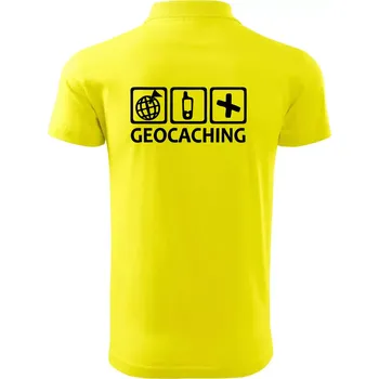 Pánská košile Geocaching ikony - Polokošile pánská Pique Polo 203 - 5XL ( Citrónová )