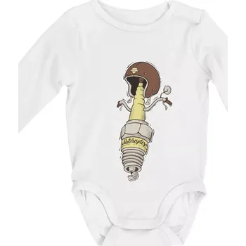 Kojenecké oblečení Motorcycles svíčka - Body kojenecké s dlouhým rukávem - Dlouhý r. do 3 měs ( Bílá )