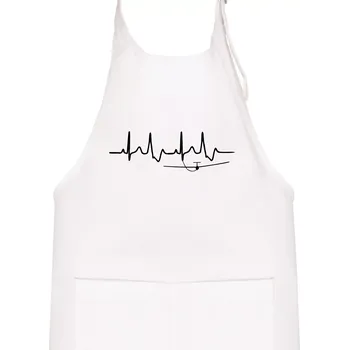 Kuchyňská zástěra EKG kluzák - Dětská zástěra na vaření - Univerzální velikost ( Bílá )