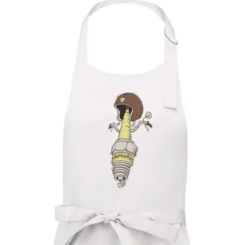 Kuchyňská zástěra Motorcycles svíčka - Dámská zástěra na vaření - Univerzální velikost ( Bílá )