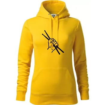 Dámská mikina Paličky ruka - Mikina dámská Cape s kapucí - 2XL ( Žlutá )
