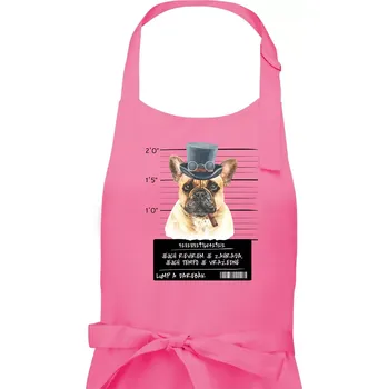 Kuchyňská zástěra Lump a darebák francouzský buldoček - Pánská zástěra na vaření - Univerzální velikost ( Růžová )