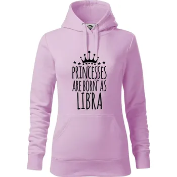 Dámská mikina Princesses are born as Libra - Váhy - Mikina dámská Cape s kapucí - S ( Orchid )