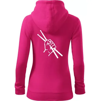 Dámská mikina Paličky ruka - Dámská mikina trendy zipper s kapucí - S ( Purpurová )