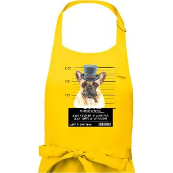 Kuchyňská zástěra Lump a darebák francouzský buldoček - Dámská zástěra na vaření - Univerzální velikost ( Žlutá )