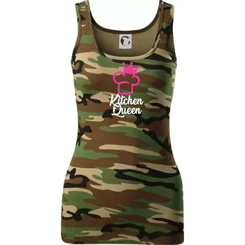 Dámské tričko Kitchen Queen - Kuchařka - Dámské Maskáčové tílko - M ( Hnědý maskáč )
