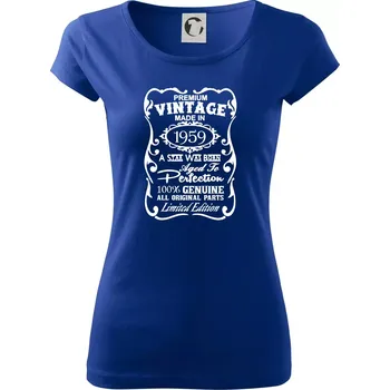 Dámské tričko Vintage Etiketa - 1959 - Dámské triko Pure - XS ( Královská modrá )