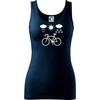 Dámské tričko Cyklista za každého počasí - Dámské tílko - XS ( Námořní modrá (velmi tmavá - téměř černá) )