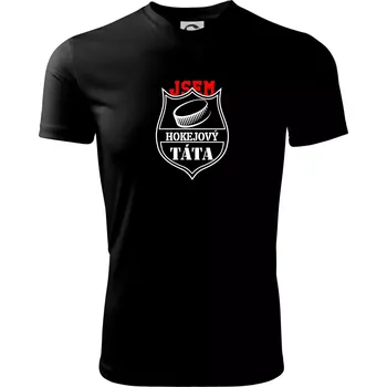 Hokejový táta - puk - Pánské triko Fantasy sportovní (dresovina) - L ( Černá )
