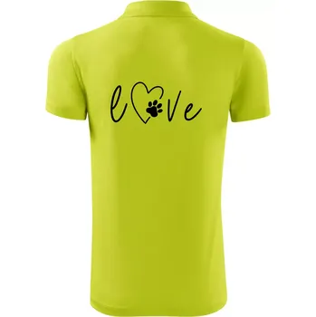 Pánská košile Love nápis zvíře - Polokošile Victory sportovní (dresovina) - L ( Limetková )