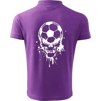 Pánská košile Fotbal lebka splash - Polokošile pánská Pique Polo 203 - 4XL ( Fialová )