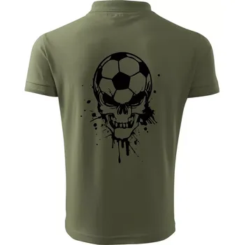Pánská košile Fotbal lebka splash - Polokošile pánská Pique Polo 203 - S ( Khaki )
