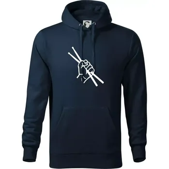 Pánská mikina Paličky ruka - Mikina pánská Cape s kapucí - M ( Námořní modrá (velmi tmavá - téměř černá) )