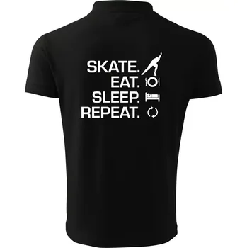 Pánská košile Eat sleep skate - lední bruslení - Polokošile pánská Pique Polo 203 - S ( Černá )