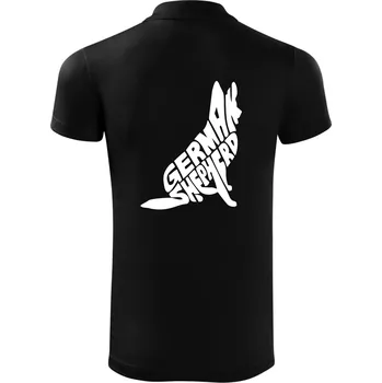 Pánská košile Německý ovčák sedící napis - Polokošile Victory sportovní (dresovina) - L ( Černá )