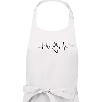 Kuchyňská zástěra Ekg rybaření - Pánská zástěra na vaření - Univerzální velikost ( Bílá )