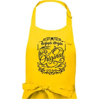 Kuchyňská zástěra Vintage nejlepší strejda 100% kvalita - Pánská zástěra na vaření - Univerzální velikost ( Žlutá )