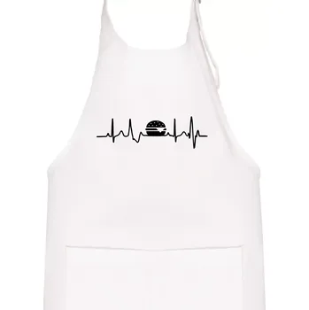Kuchyňská zástěra Ekg hamburger - Dětská zástěra na vaření - Univerzální velikost ( Bílá )