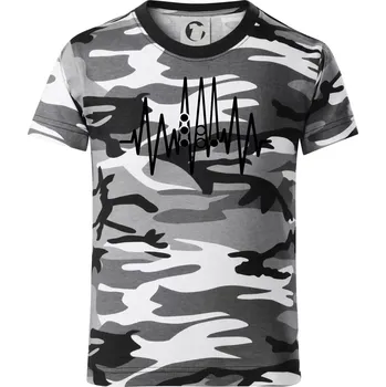 Chlapecké tričko Backgammon EKG - Dětské maskáčové triko - 146 cm/10 let ( Šedý maskáč )