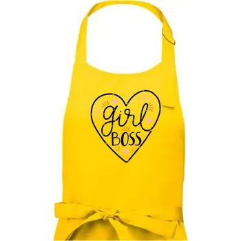 Kuchyňská zástěra Girl boss - srdce - Dámská zástěra na vaření - Univerzální velikost ( Žlutá )