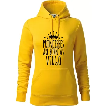 Dámská mikina Princesses are born as Virgo - Panna - Mikina dámská Cape s kapucí - L ( Žlutá )