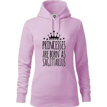 Dámská mikina Princesses are born as Sagittarius - Střelec - Mikina dámská Cape s kapucí - S ( Orchid )