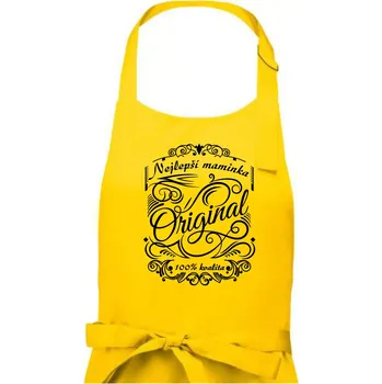 Kuchyňská zástěra Vintage nejlepší maminka 100% kvalita - Dámská zástěra na vaření - Univerzální velikost ( Žlutá )