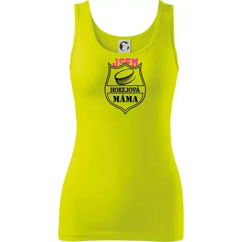 Hokejová máma - puk - Dámské tílko - M ( Limetková )