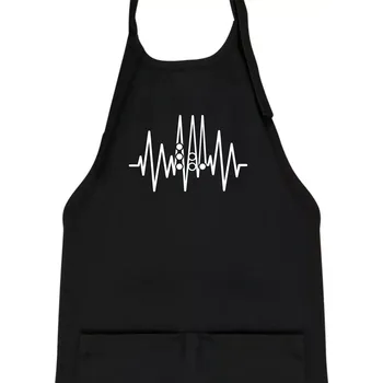 Kuchyňská zástěra Backgammon EKG - Dětská zástěra na vaření - Univerzální velikost ( Černá )