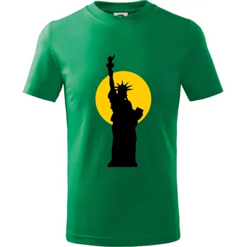 Chlapecké tričko Socha svobody slunce - Tričko dětské bavlněné - 134 cm/8 let ( Středně zelená )