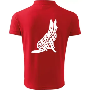 Pánská košile Německý ovčák sedící napis - Polokošile pánská Pique Polo 203 - XL ( Červená )