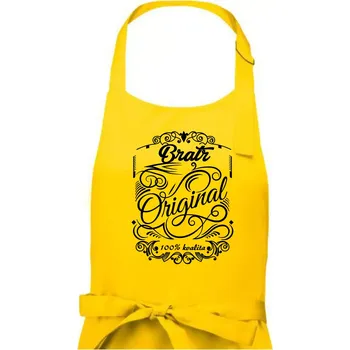 Kuchyňská zástěra Vintage nejlepší bratr 100% kvalita - Pánská zástěra na vaření - Univerzální velikost ( Žlutá )