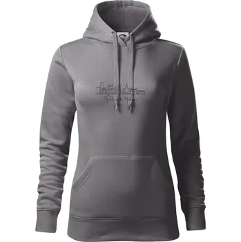 Dámská mikina Mallorca - Siluety památek - Mikina dámská Cape s kapucí - XS ( Ocelově šedá )