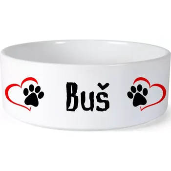 Miska pro psa Miska pro psa se jménem Buš (Keramická miska na krmivo pro psy)