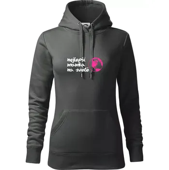 Dámská mikina Nejlepší mamka na světě - Mikina dámská Cape s kapucí - M ( Tmavá břidlice (šedá se zeleným nádechem) )