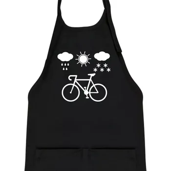 Kuchyňská zástěra Cyklista za každého počasí - Dětská zástěra na vaření - Univerzální velikost ( Černá )