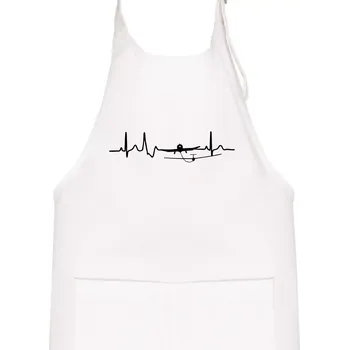 Kuchyňská zástěra Ekg kluzák a letadlo - Dětská zástěra na vaření - Univerzální velikost ( Bílá )