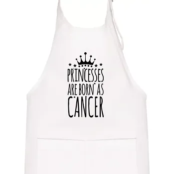 Kuchyňská zástěra Princesses are born as Cancer - Rak - Dětská zástěra na vaření - Univerzální velikost ( Bílá )