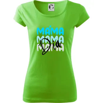 Dámské tričko D I A Máma blue - Dámské triko Pure - XS ( Apple Green )