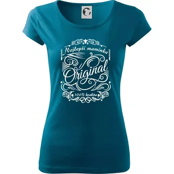 Dámské tričko Vintage nejlepší maminka 100% kvalita - Dámské triko Pure - S ( Petrolejová )