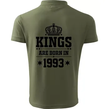 Pánská košile Kings are born in 1993 - Polokošile pánská Pique Polo 203 - 4XL ( Khaki )
