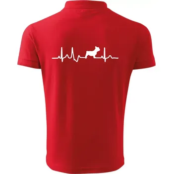 Pánská košile EKG Francouzský buldoček z boku - Polokošile pánská Pique Polo 203 - XL ( Červená )