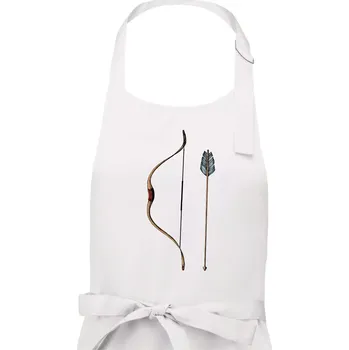 Kuchyňská zástěra Luk a šíp kresba - Pánská zástěra na vaření - Univerzální velikost ( Bílá )
